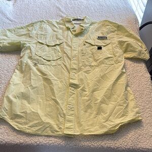 Columbia Light Yellow Checkered Shirt